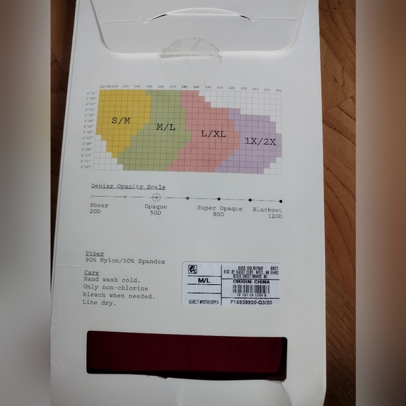 Red Opaque Tights NWT - Picture 2 of 2